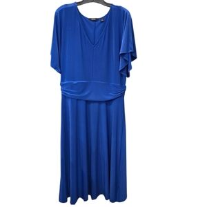 Dennis Basso Royal Blue Midi Dress